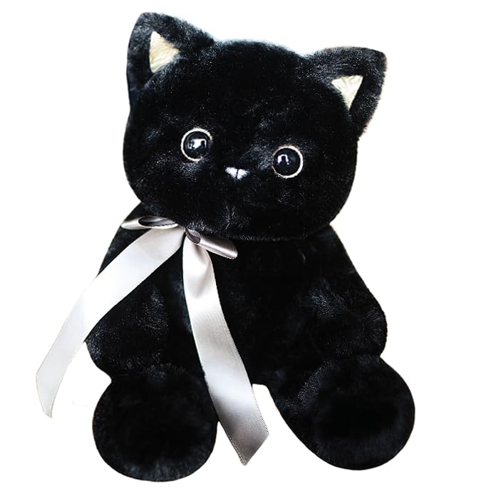 uoozii®️ 12" | 2 Pounds Black Cat | Non-Shedding | Warmable & Coolable