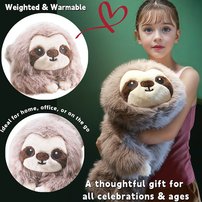 uoozii®️ 24" | 5 Pounds Gray Sloth | Zipped Warmable & Coolable Pouch