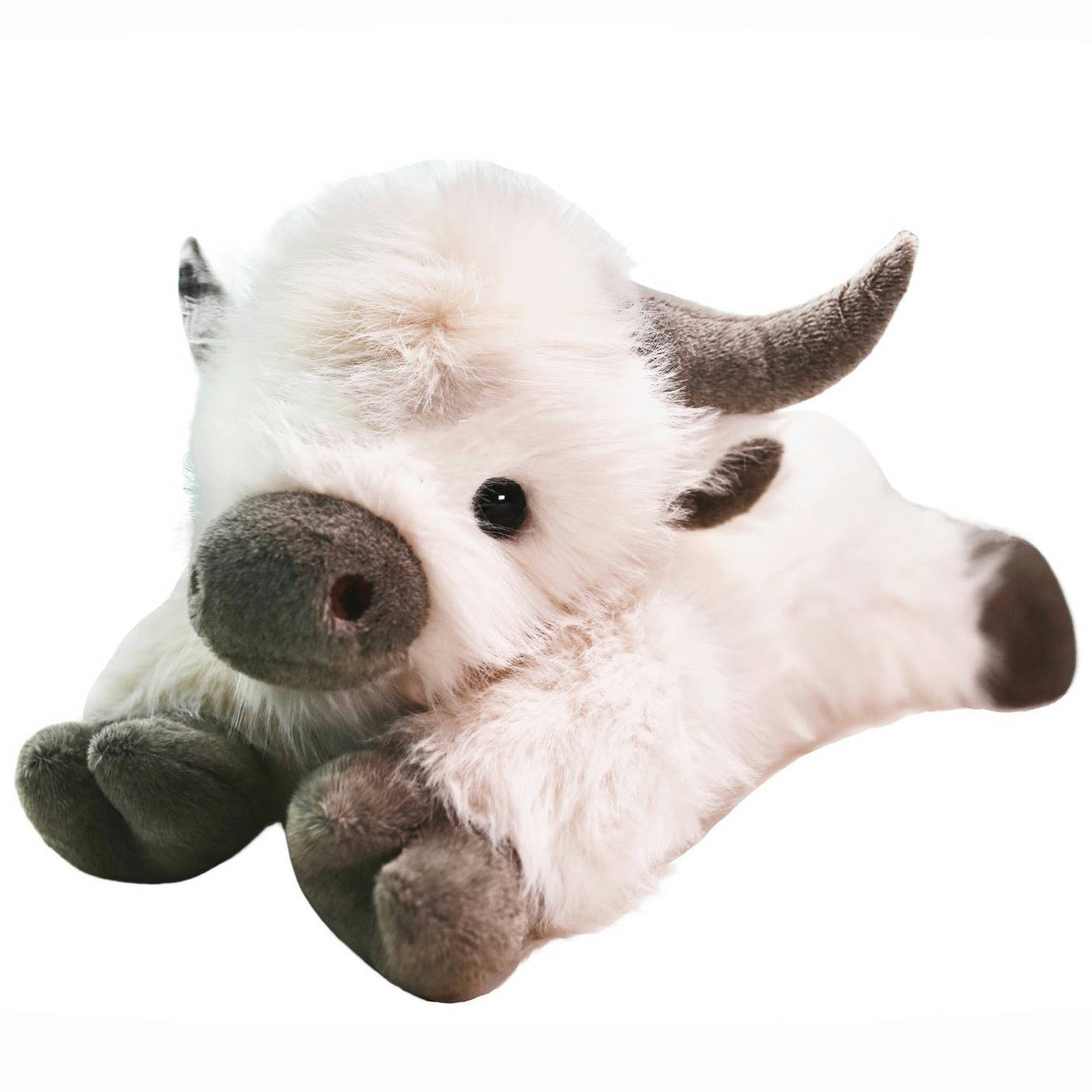 uoozii®️ 24" | 5 Pounds White Highland Cow | Zipped Warmable & Coolable Pouch